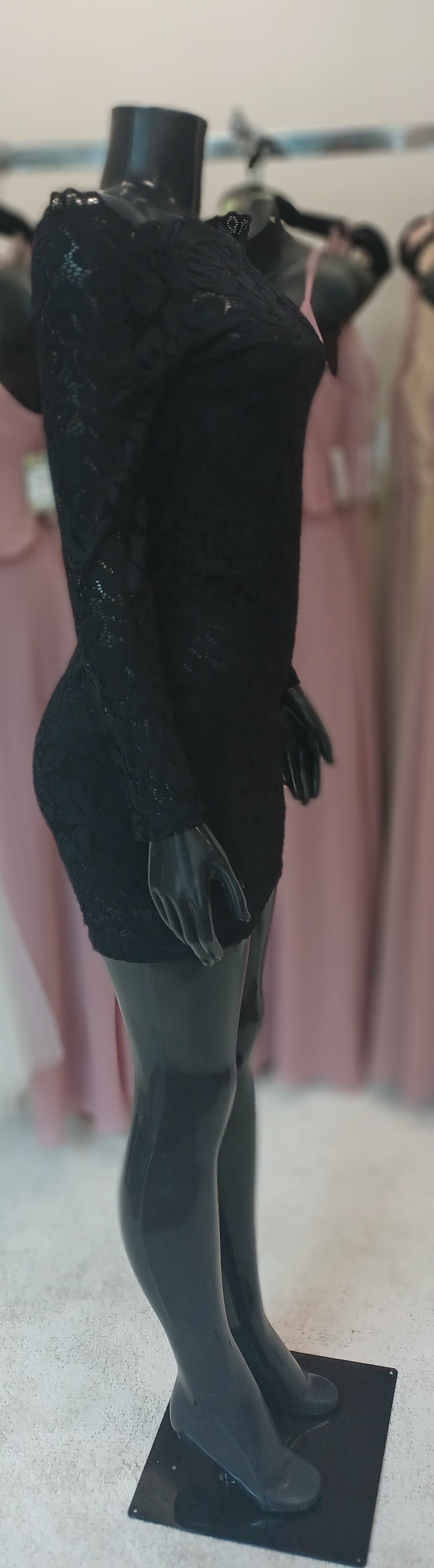 LBD006- 3/4 Sleeve Lace Midi Shift Dress