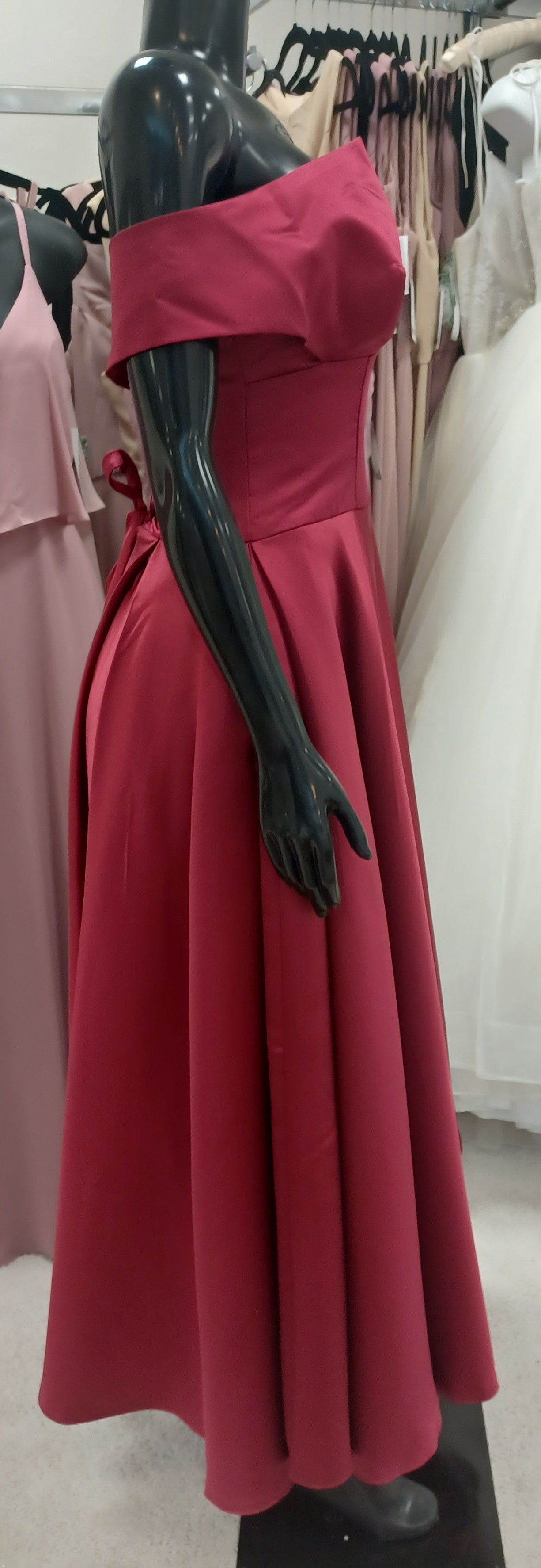 P008- Tea length Off-shoulder Cocktail Dress