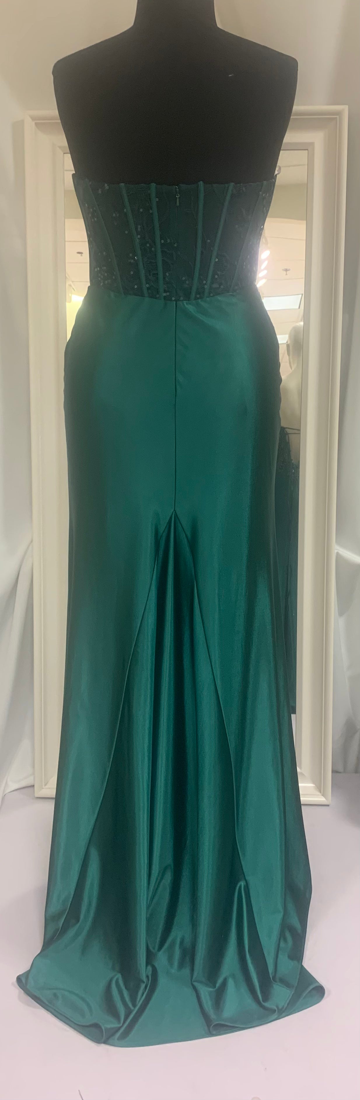 (3)PD114 - Strapless Sheer Corset Mermaid gown with slit