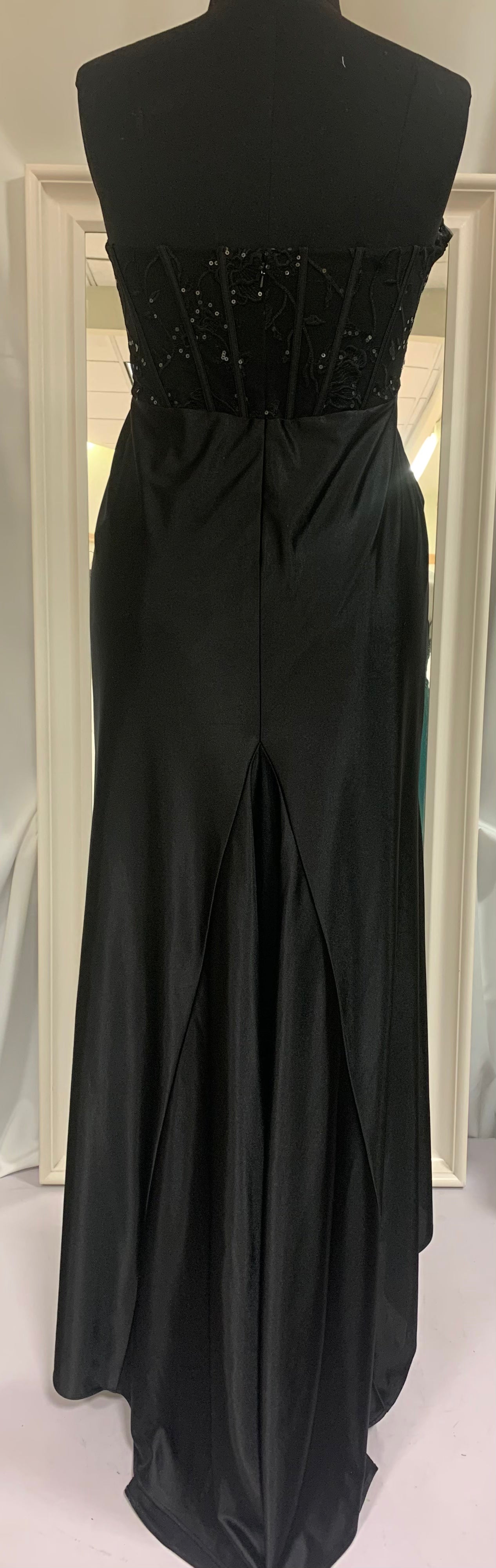 (2)PD114 - Strapless Sheer Corset Mermaid gown with slit