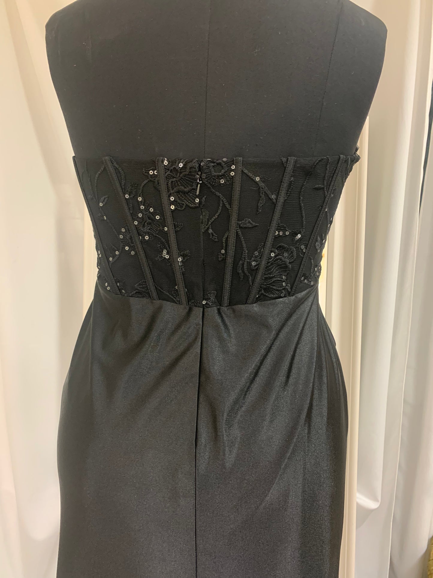 (2)PD114 - Strapless Sheer Corset Mermaid gown with slit