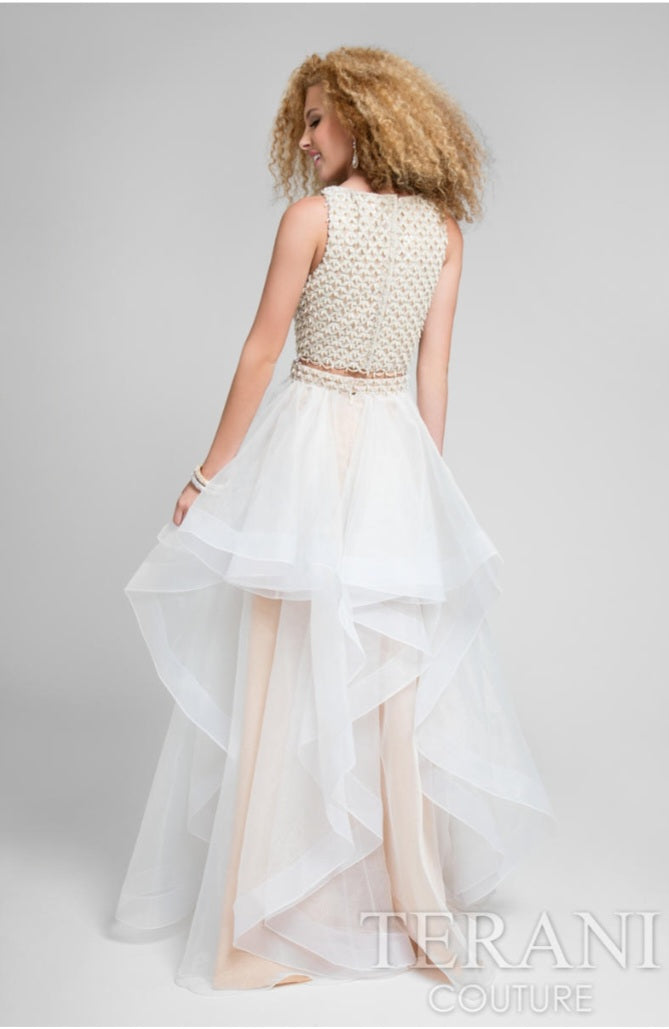 Two Piece Beaded Boat Neck Ball Gown – 1711P2688