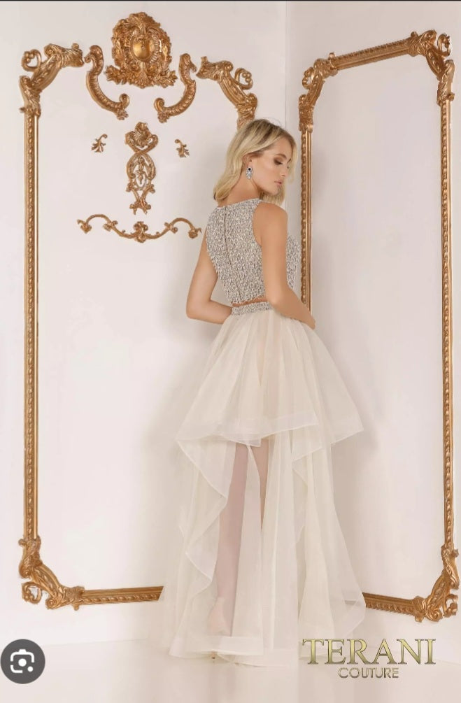 Two Piece Beaded Boat Neck Ball Gown – 1711P2688