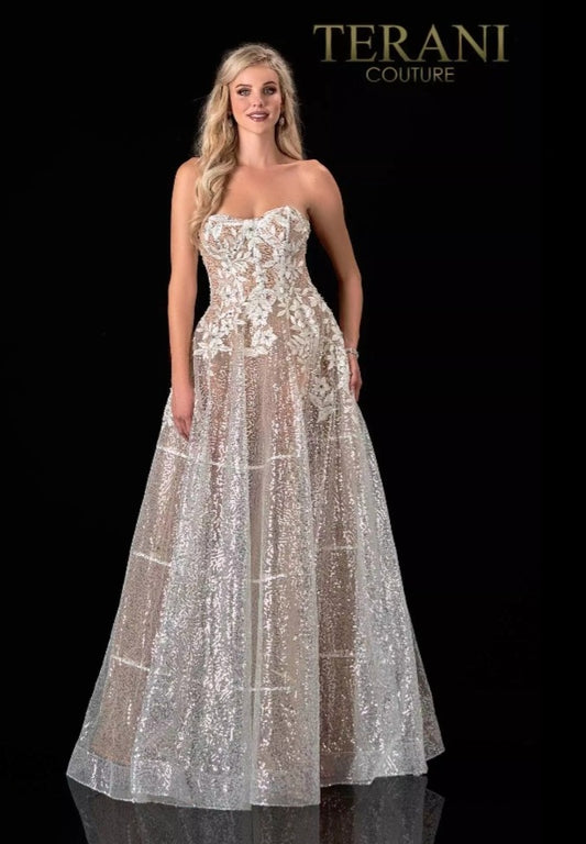 Strapless White Nude Dress – 2111P4105