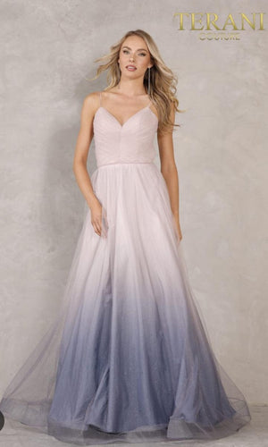 Criss-Cross V-Neck Ombre A-Line Gown  2111P4114 - Currently by order only , will be restocked soon
