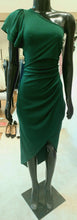 Load image into Gallery viewer, T003 - Emerald Green One Shoulder Dress