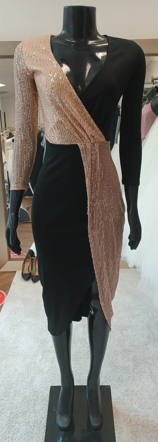T002 - Black and Gold Sequin dress