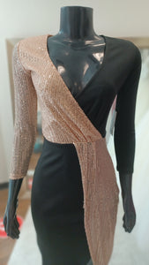 T002 - Black and Gold Sequin dress