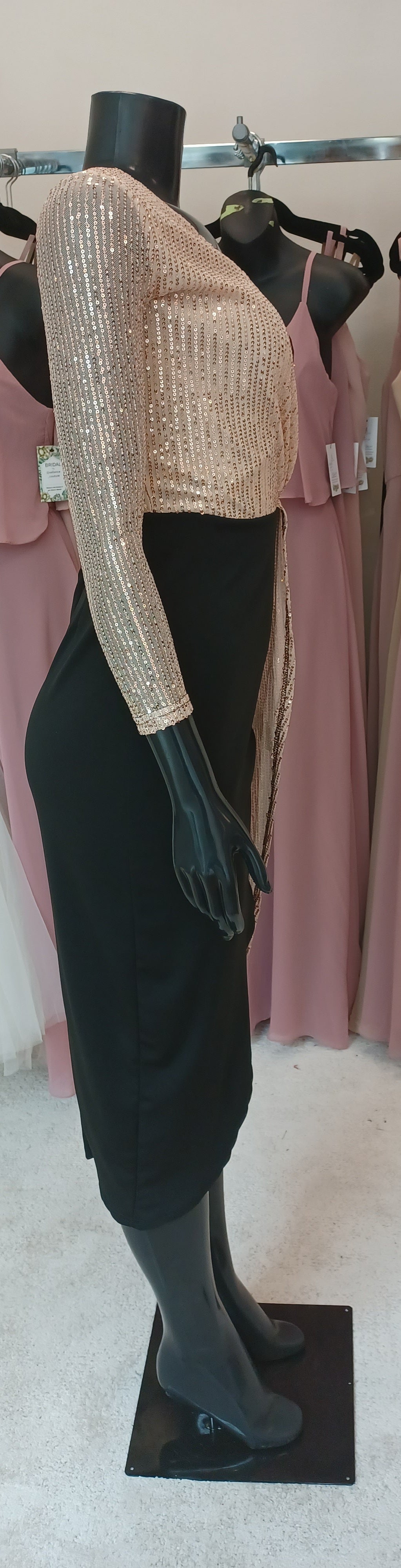 T002 - Black and Gold Sequin dress
