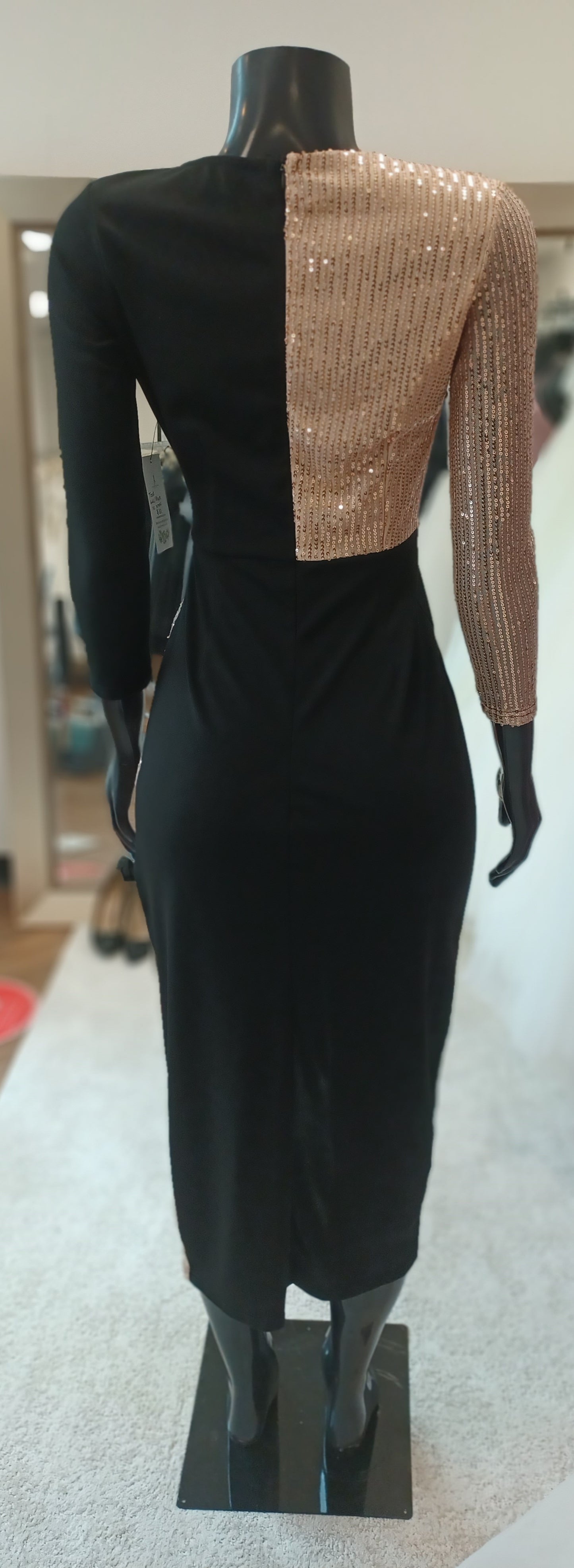 T002 - Black and Gold Sequin dress