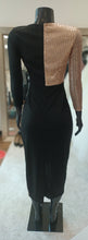 Load image into Gallery viewer, T002 - Black and Gold Sequin dress