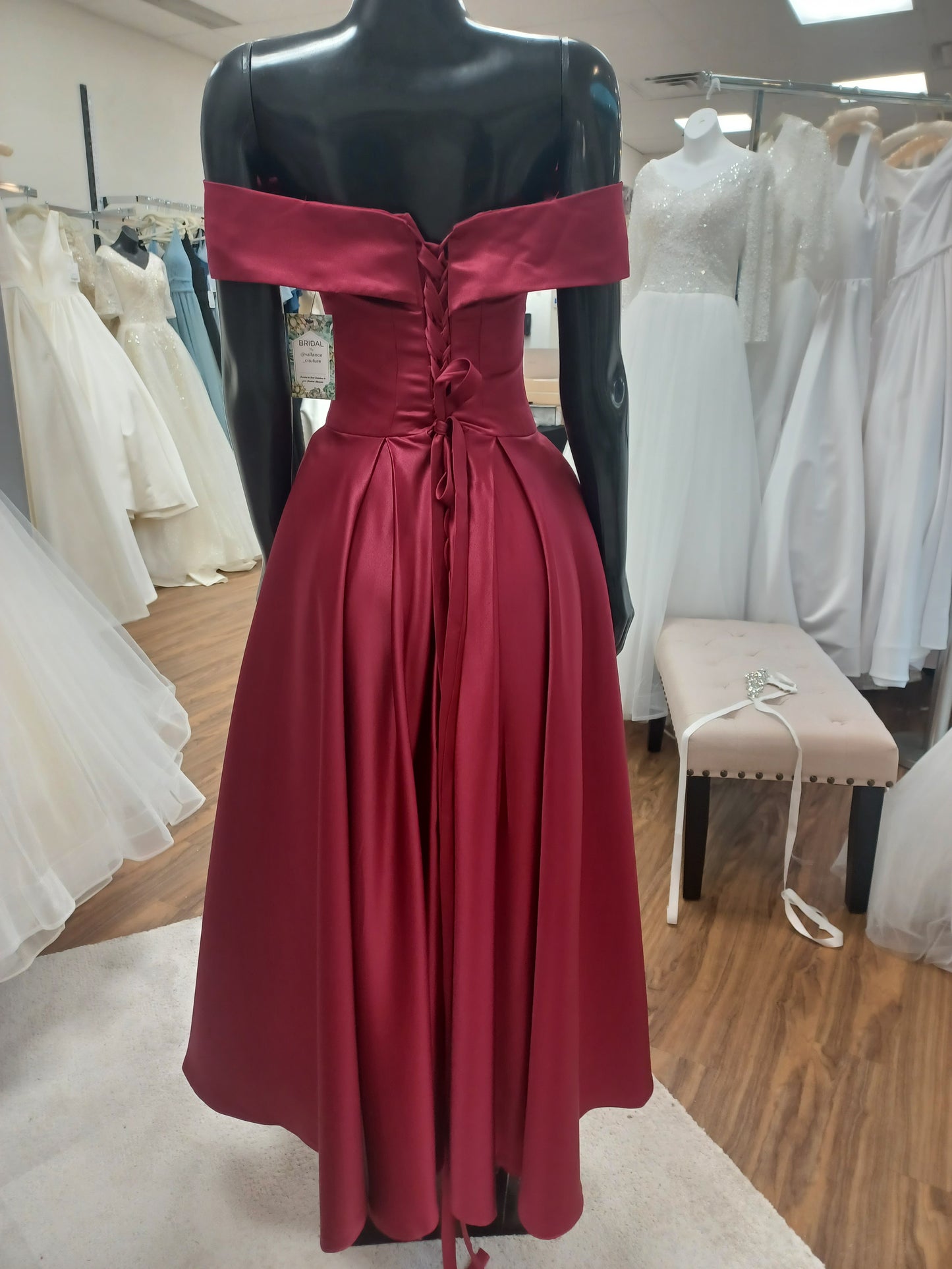 P008- Tea length Off-shoulder Cocktail Dress