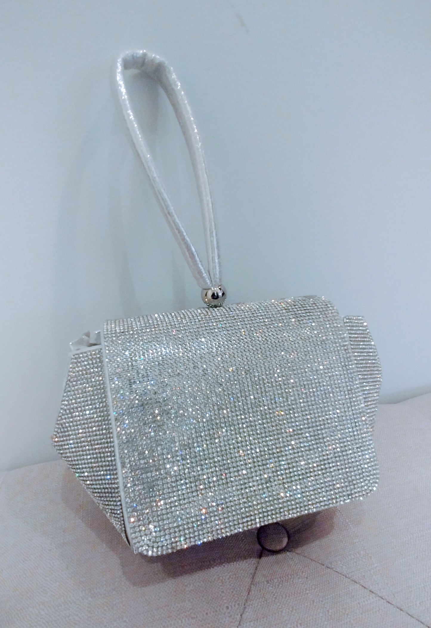 Soft Rhinestone Encurusted Envelope Wristlet