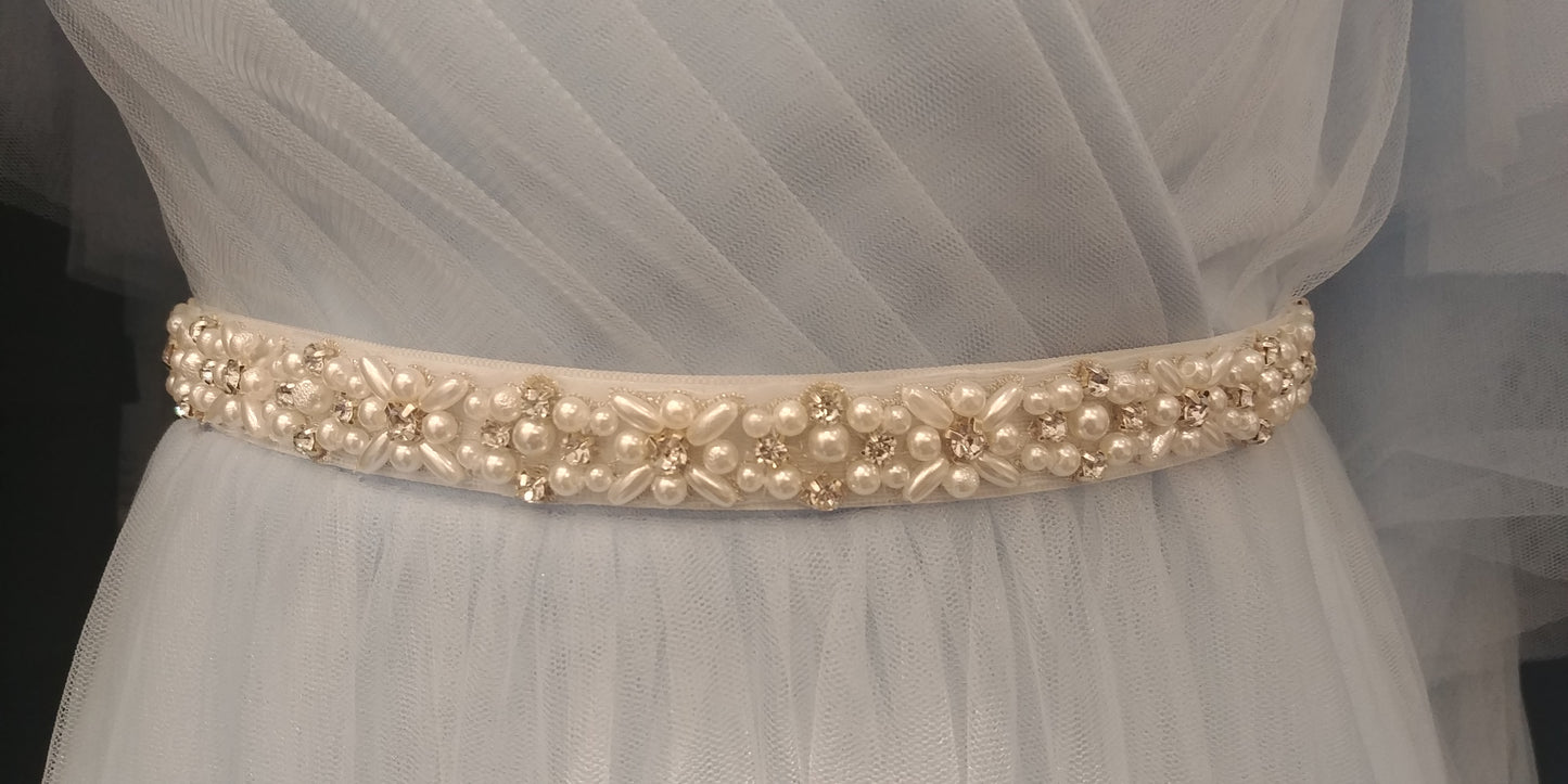 Medium Diamond Belt With Pearls