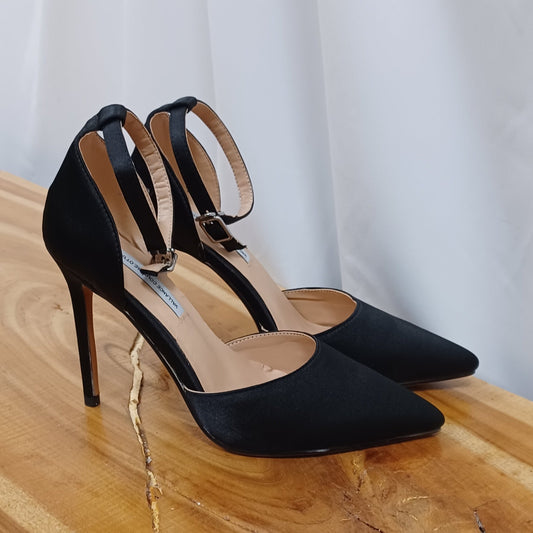 Black Satin D'orsay Stiletto