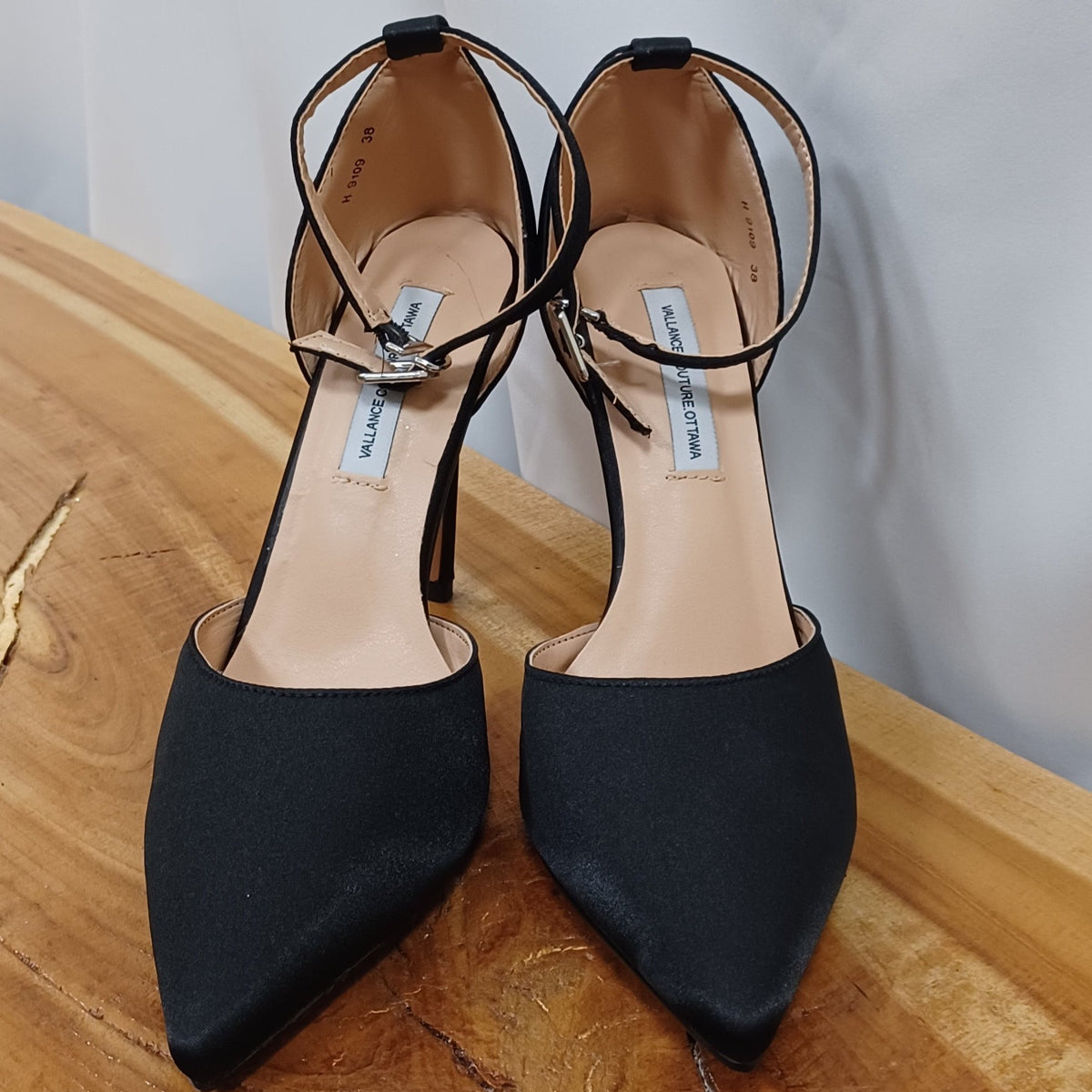 Black Satin D'orsay Stiletto
